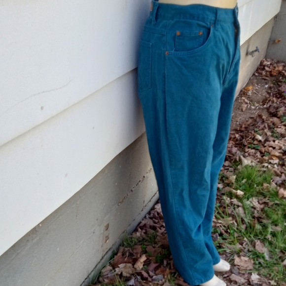 Vintage Dark Teal Jeans - Picture 4 of 5